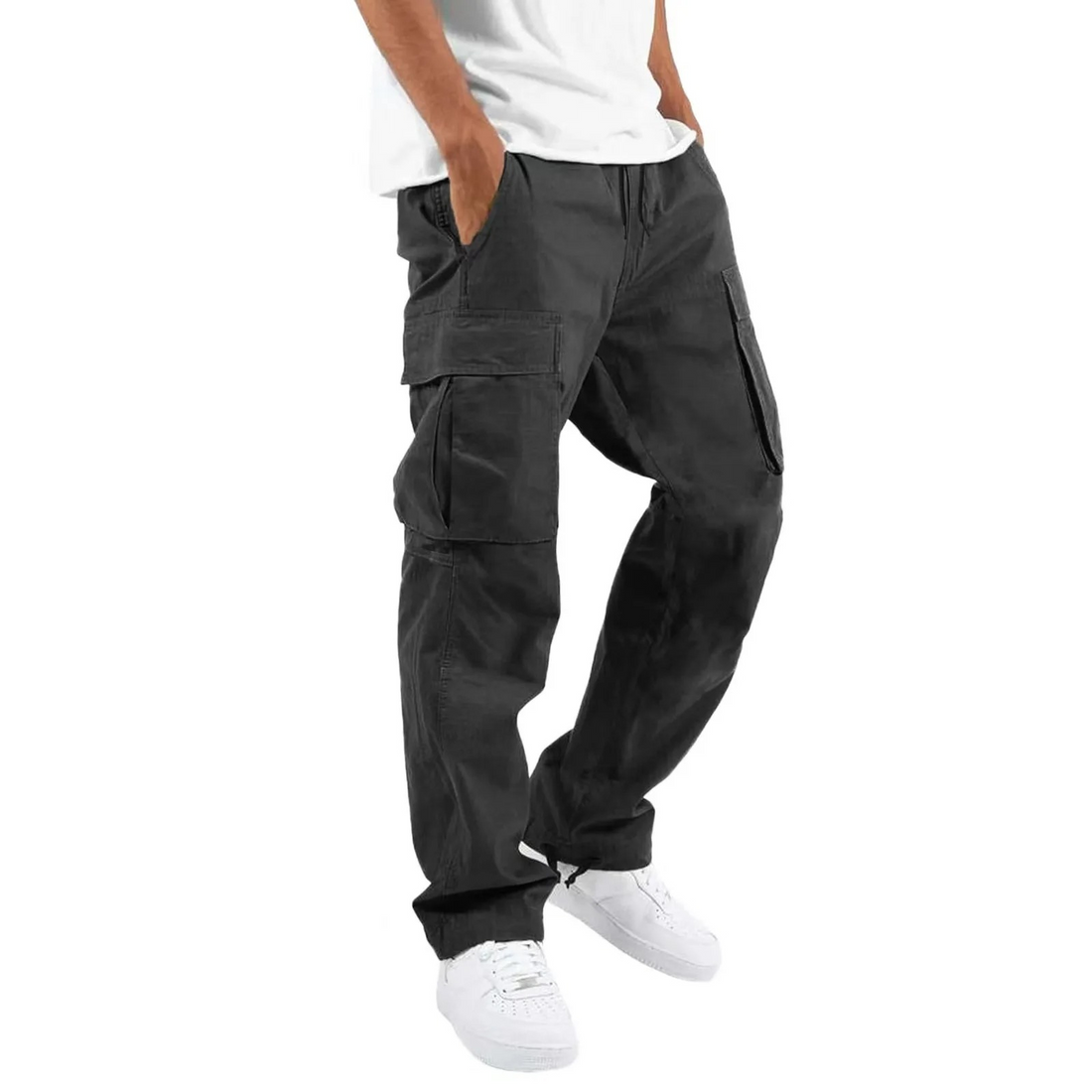 Casual wide fit cargo trousers for men