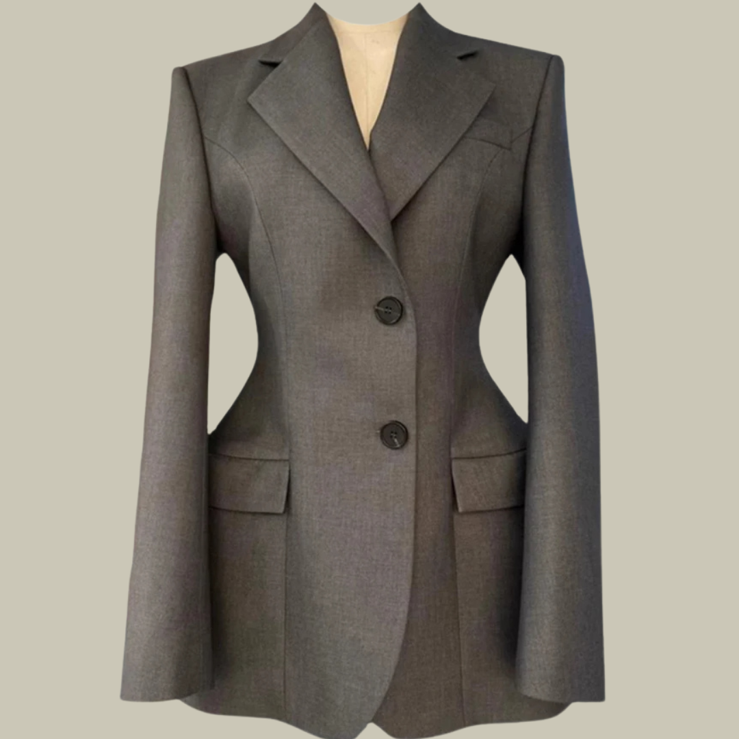 Single breasted office blazer for women