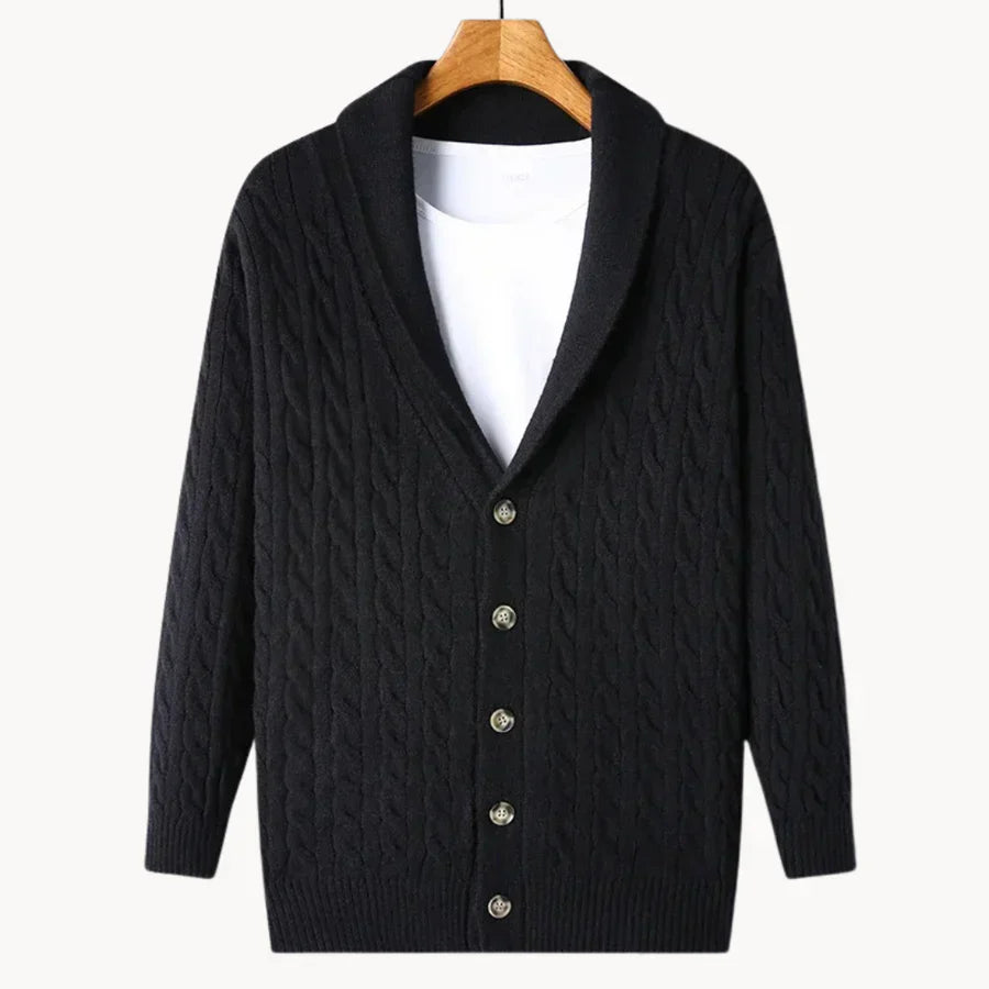 Button down ribbed knit cardigan for women