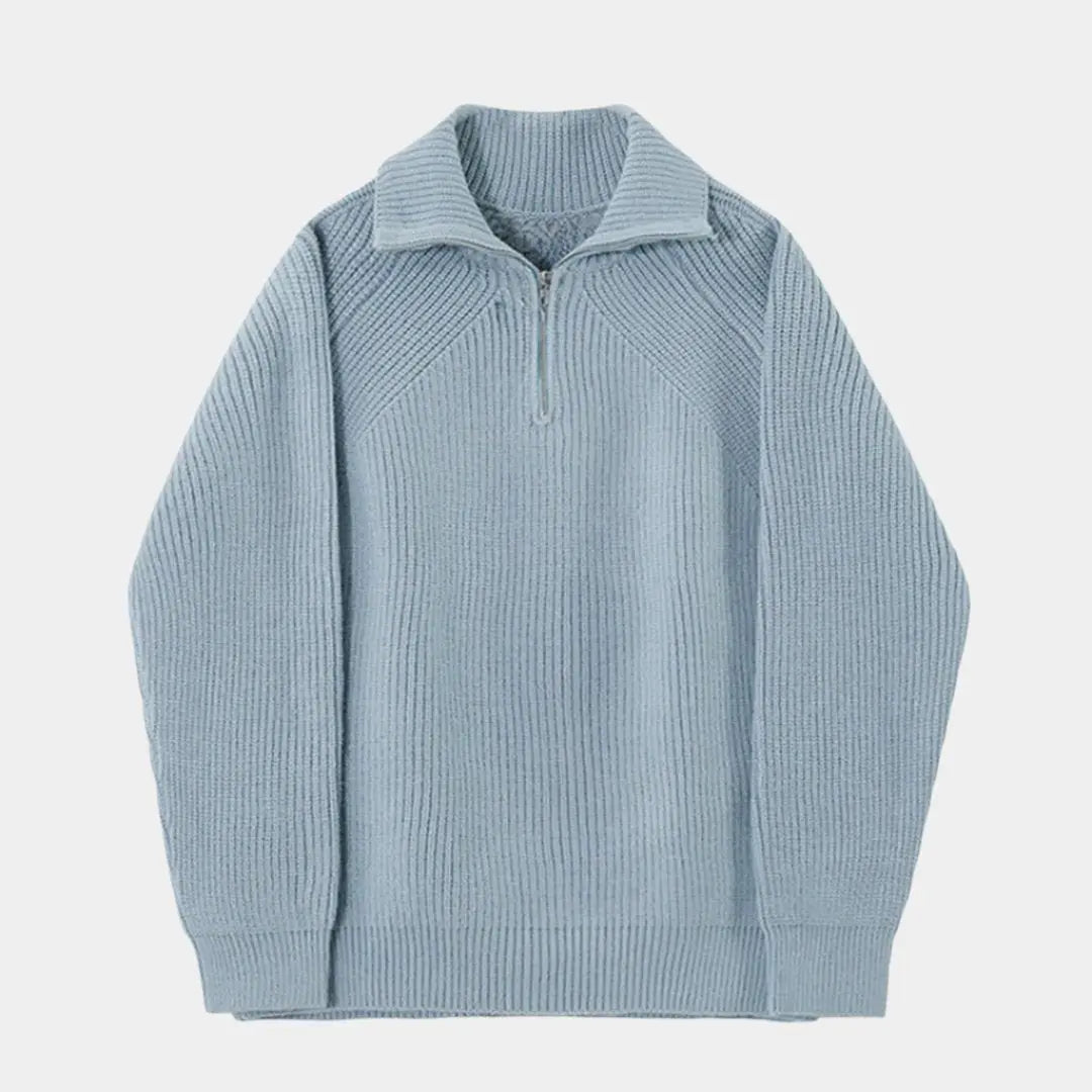 Half-zip loose sweater for men