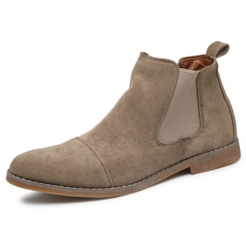 Side elastic suede chukka boots for men