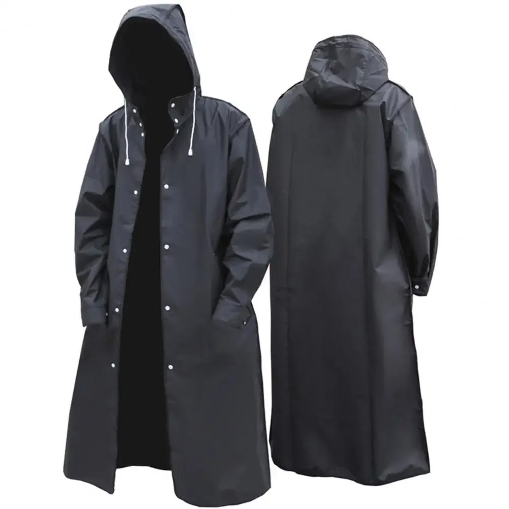 Long waterproof hooded coat for men