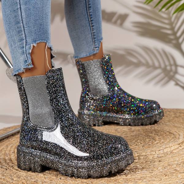 Lea - Glittery platform boots