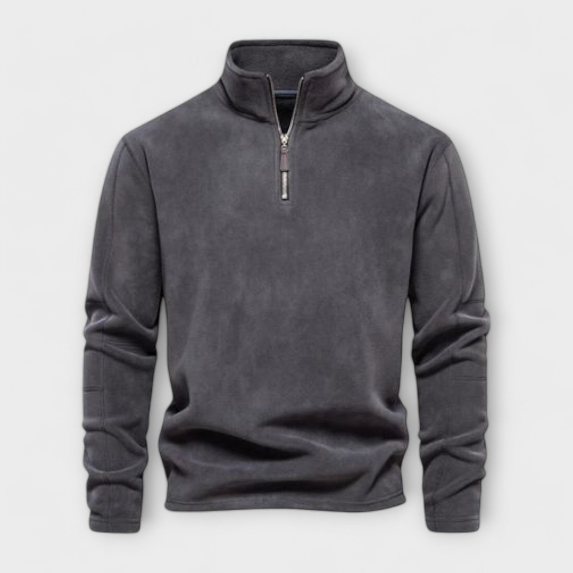 Men’s Pullover Top – Relaxed Fit – Soft Brushed Knit – Mock Neck – Quarter Zip
