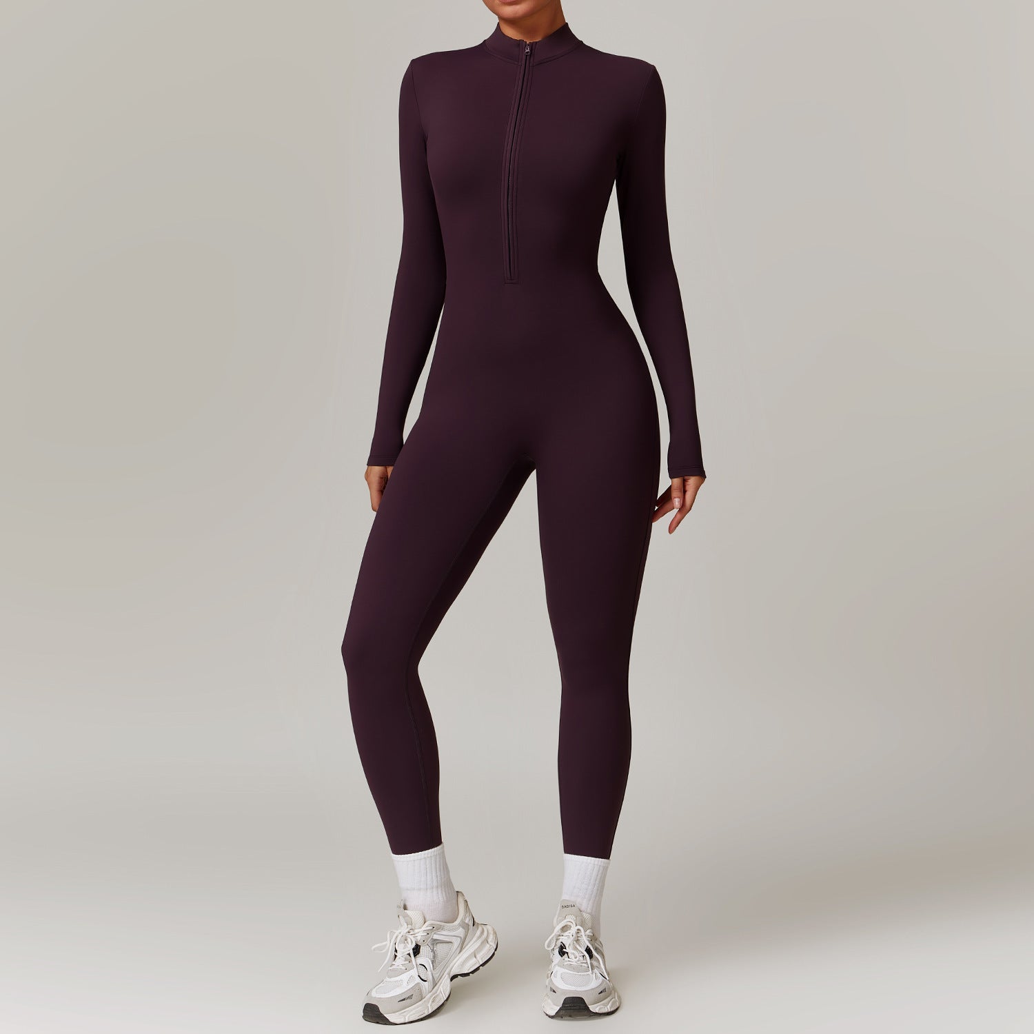 Sleek zip-up bodysuit for women