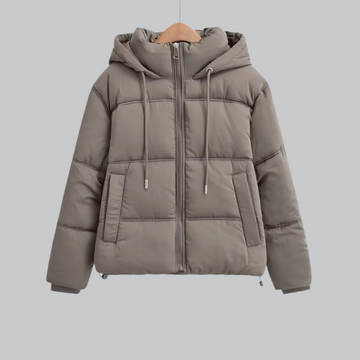 Cold-proof solid parka jacket for women