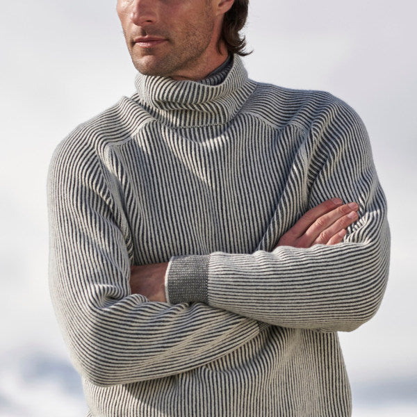 Ribbed turtleneck sweater for men