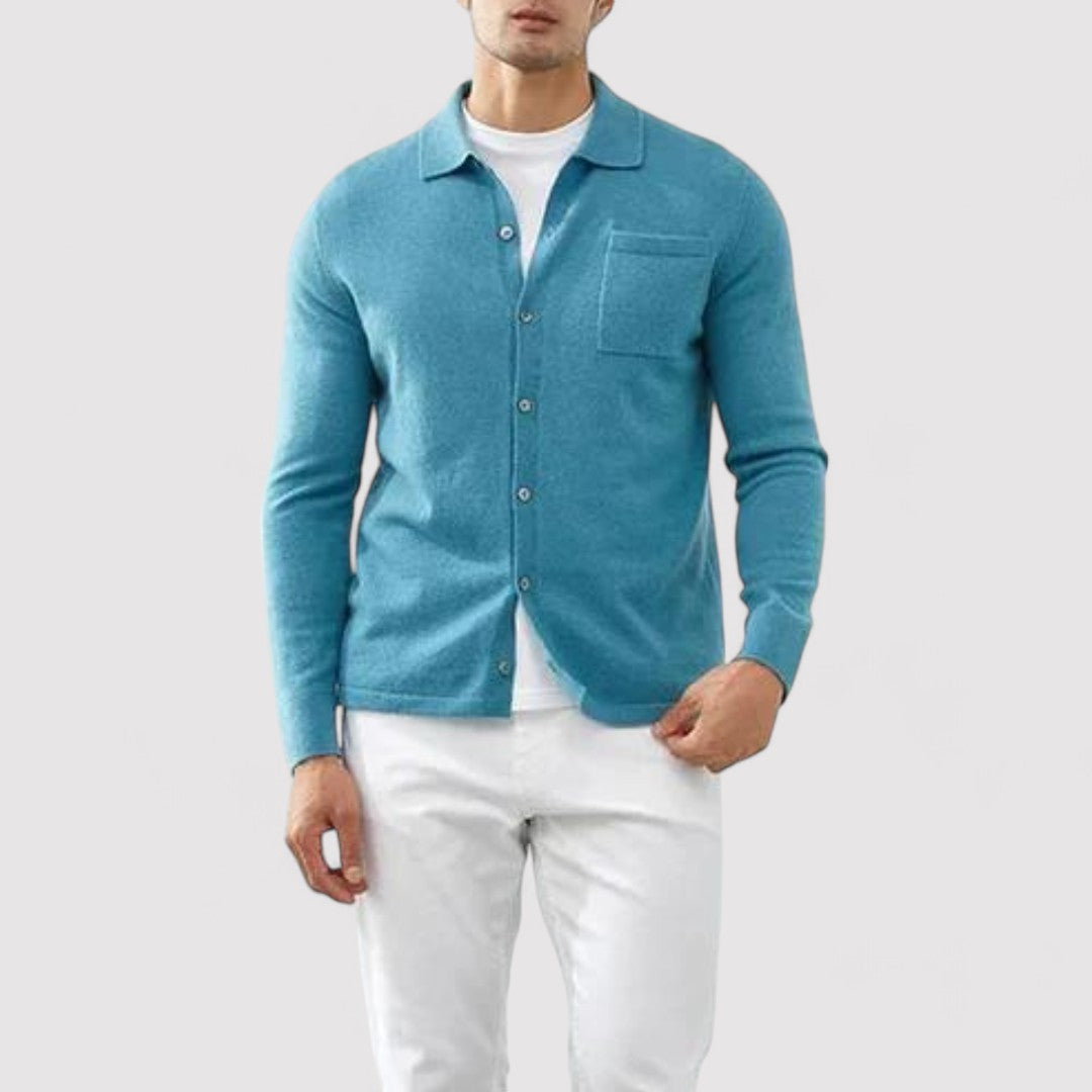 Warm knitted cashmere cardigan for men