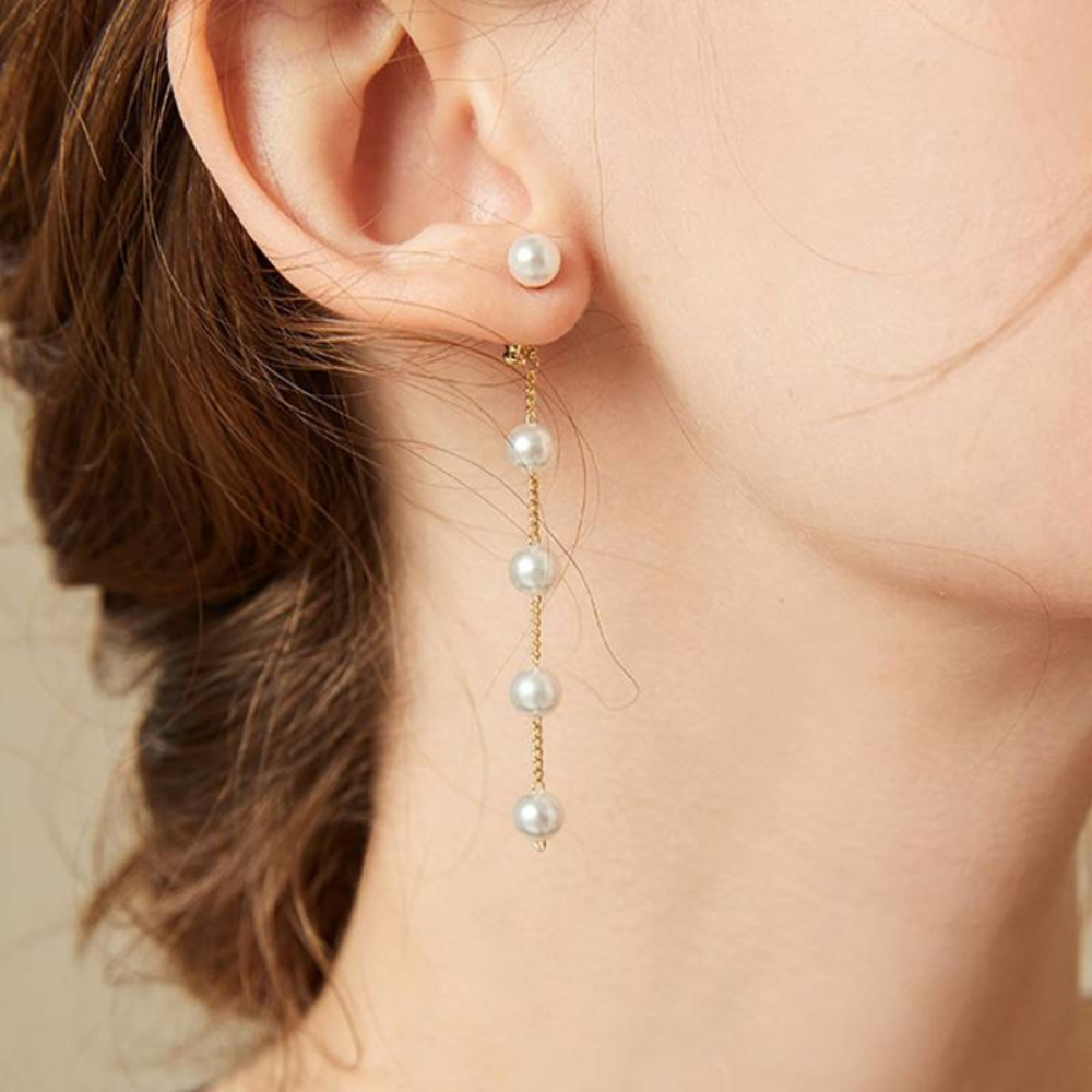 Elegant pearl drop earrings for women