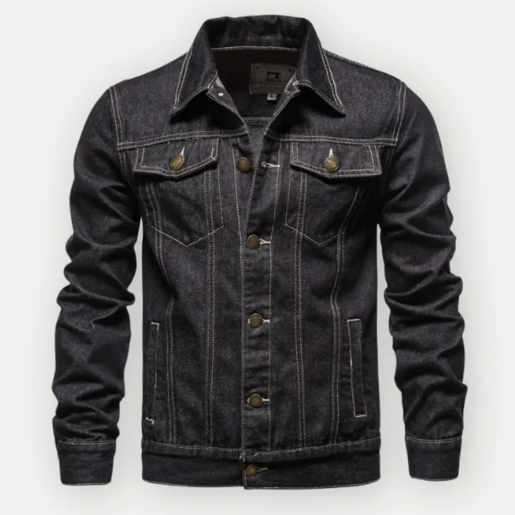 Men’s Jacket - Denim - Classic Fit - Waist Length - Button Front