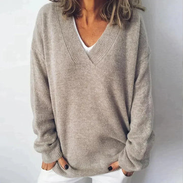 Soft v-neck sweater for women