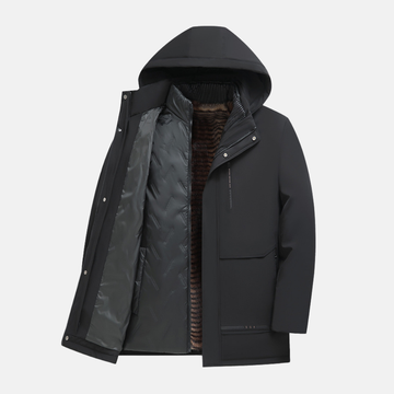 Men’s Parka Jacket – Regular Fit – Water-Resistant – Detachable Lining – Hooded
