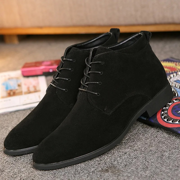 Lace-up suede ankle boots for men