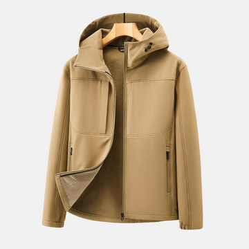 Men’s Softshell Jacket – Regular Fit – Fleece Lined – Adjustable Hood – Zip Pockets