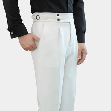 Classic tailored elastic waist trousers for men