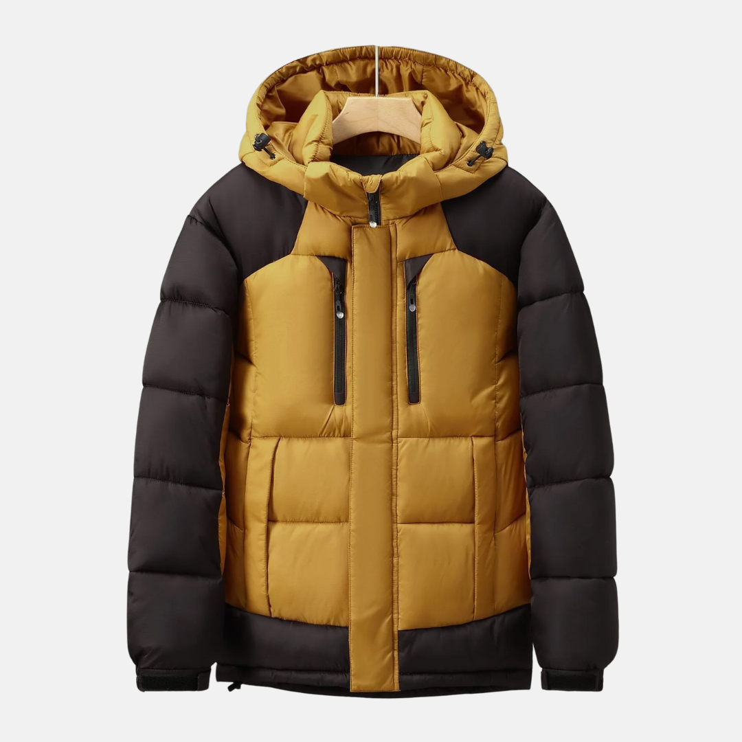 Men’s Padded Jacket – Regular Fit – Insulated – Detachable Hood – Secure Zip Pockets