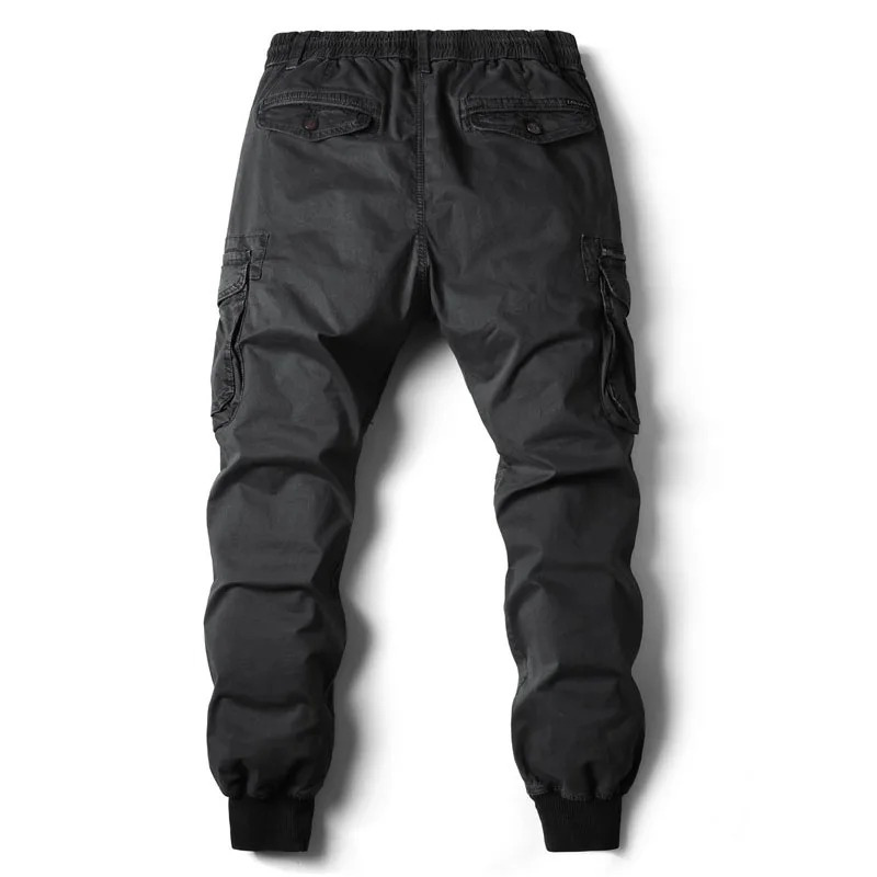 Wide drawstring cargo trousers for men