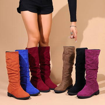 Platform slip-on boots for women