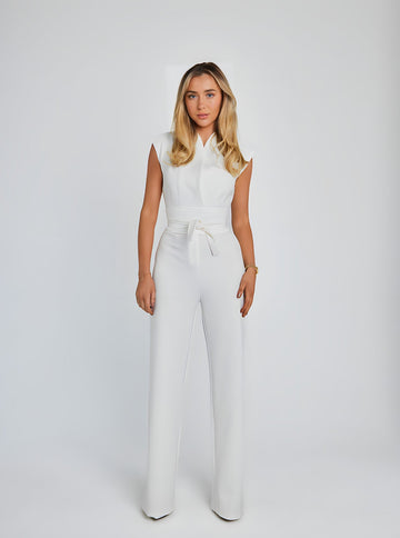 Sleeveless slim wide-leg jumpsuit for women