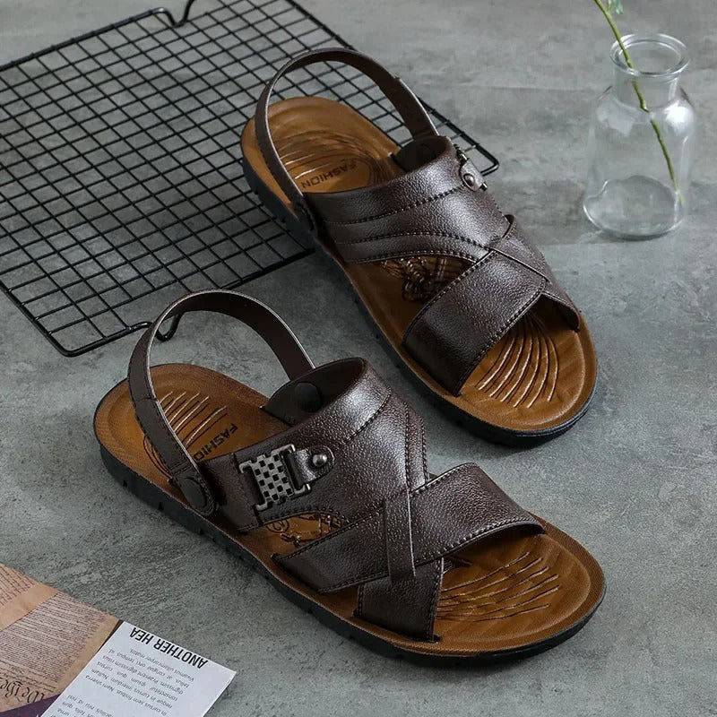 Cross-strap sandals for men