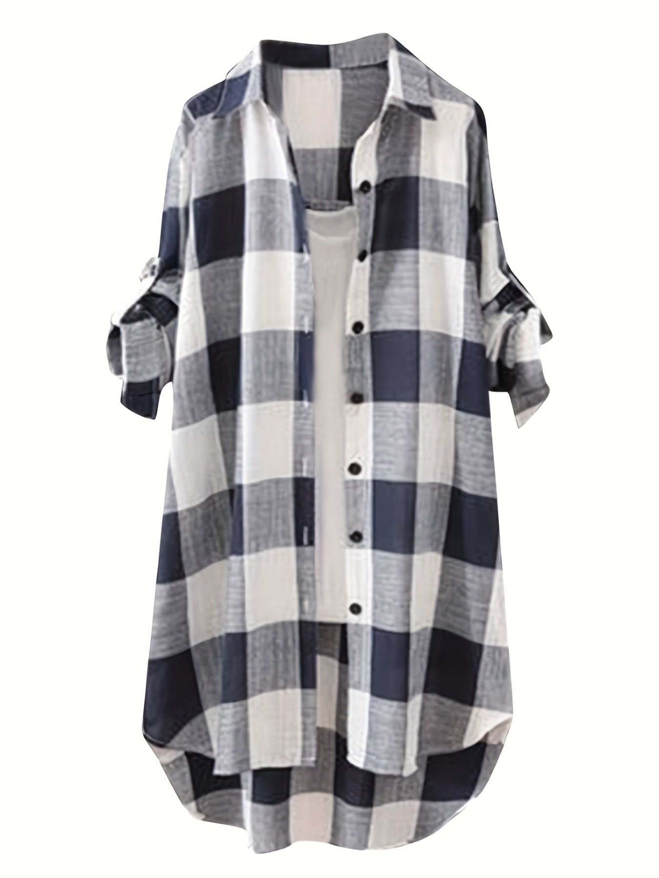 Plus-sized button-up casual shirt for women