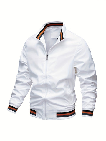 Stripe edge bomber jacket for men