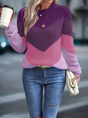 Chic & stylish crew neck sweater for women