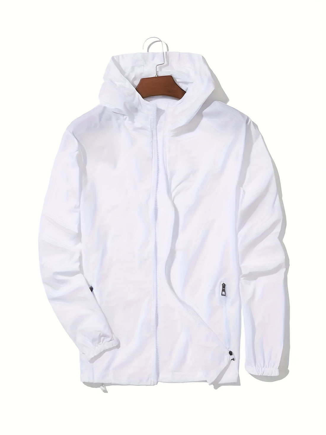 Windproof full zip hoodie jacket for men