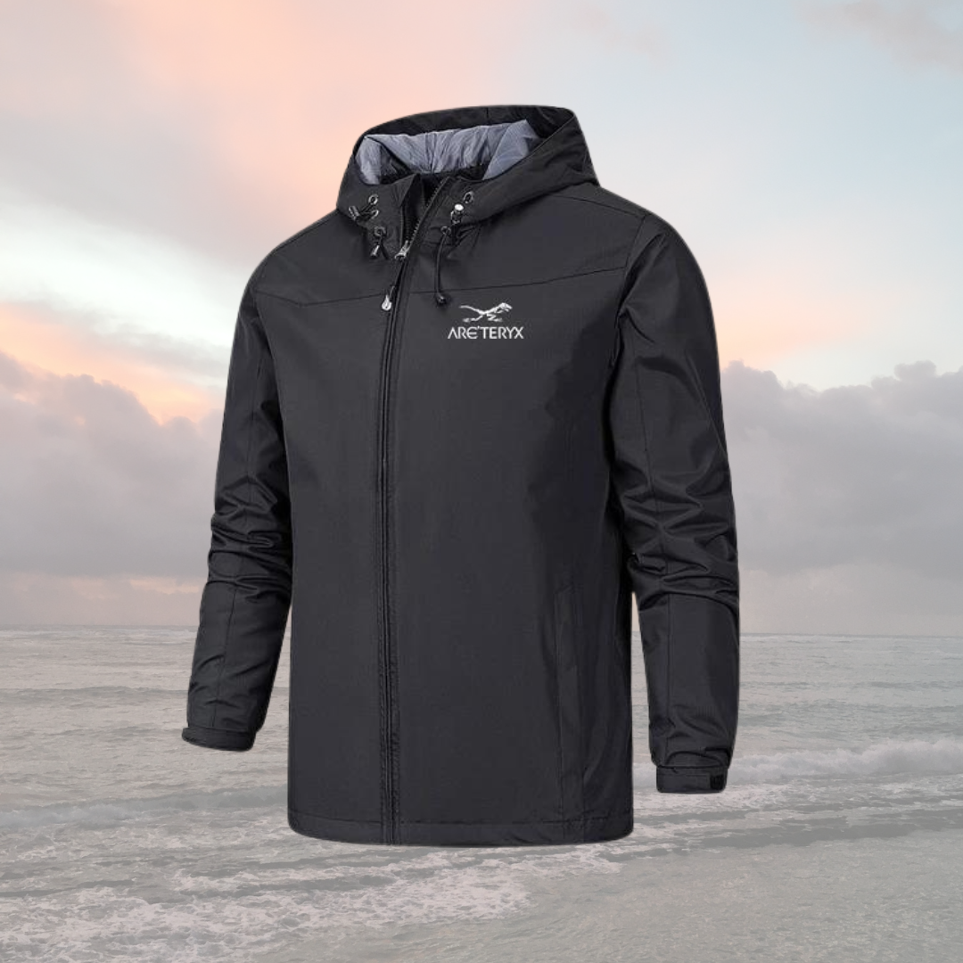 Men’s Windbreaker Jacket – Water-Resistant – Lightweight – Hooded Zip-Up – Regular Fit