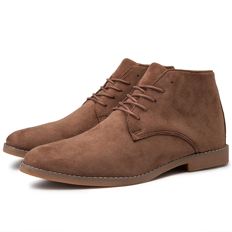 Suede chukka elegant ankle-high shoes for men