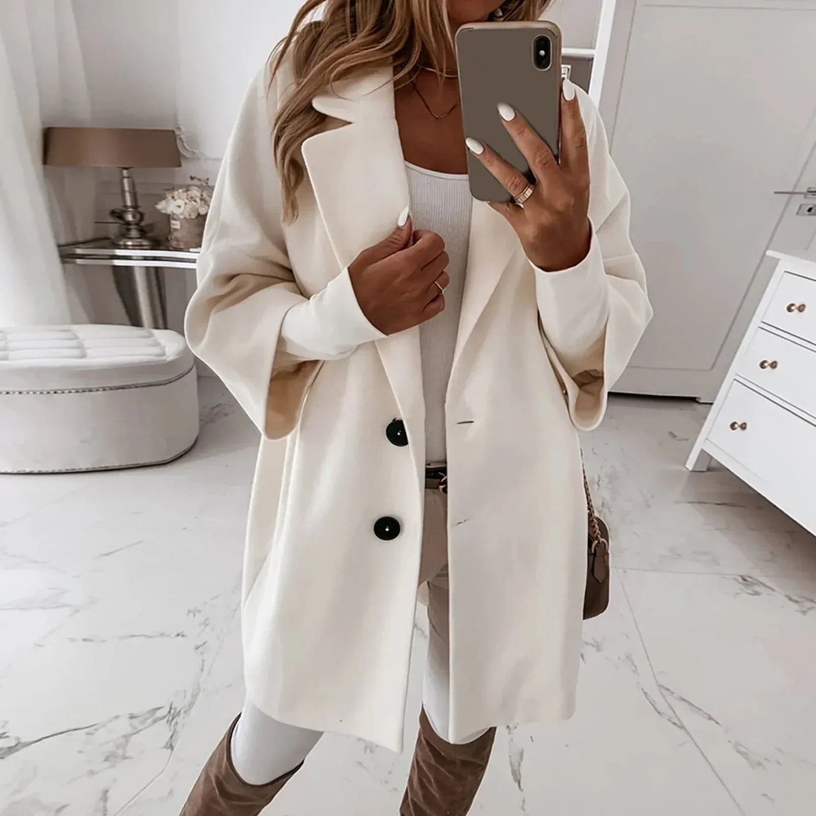 Button down elegant winter coat