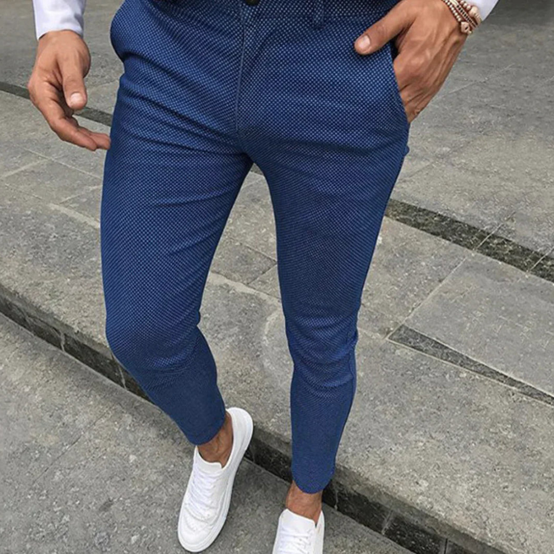 Men's Slim Fit Stretch Trousers | All-Season Smart Casual Pants
