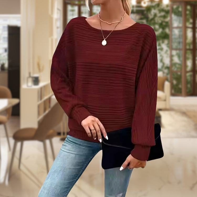 Cosy loose round neck warm sweater for women