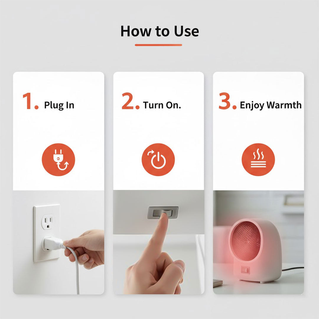 Minimalist Honeycomb Grille Mini Space Heater