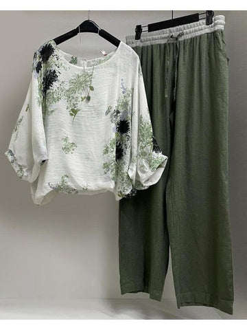 Elegant Two-Piece T-Shirt and Pants Set for Women