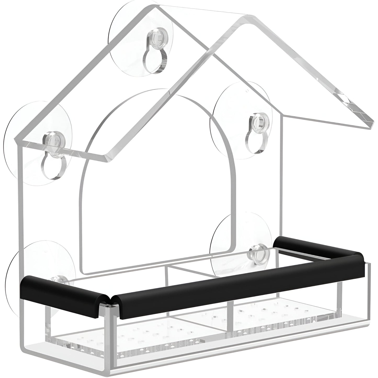 Acrylic Minimalist Suction-Cup Window-Mounted Bird Feeder
