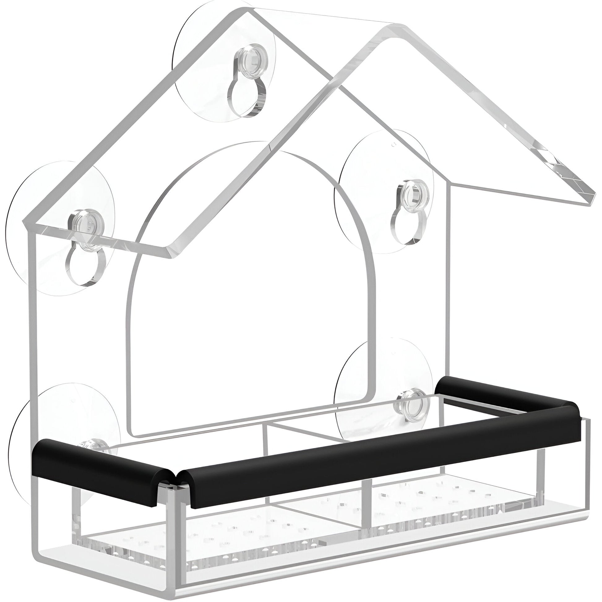 Acrylic Minimalist Suction-Cup Window-Mounted Bird Feeder