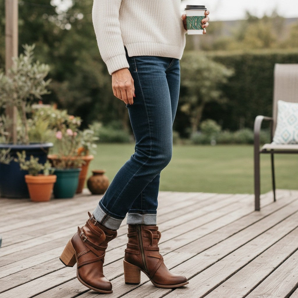 Vintage Women's Leather Boots - Timeless Style, Durable Design, Perfect for All Seasons