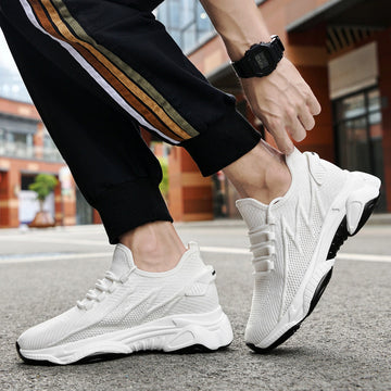 Non-slip lace up sneaker shoes for men