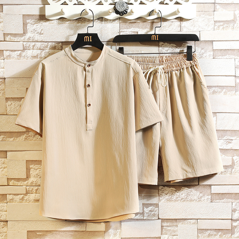 Short sleeve shirt & short outfit set for men