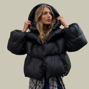 Quilted hoodie puffer jacket for women