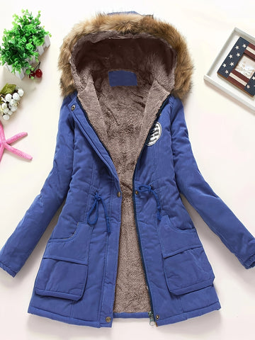 Sienna Parka Jacket With Fur Trim | Fleece Lined Thigh-Length Parka Jacket