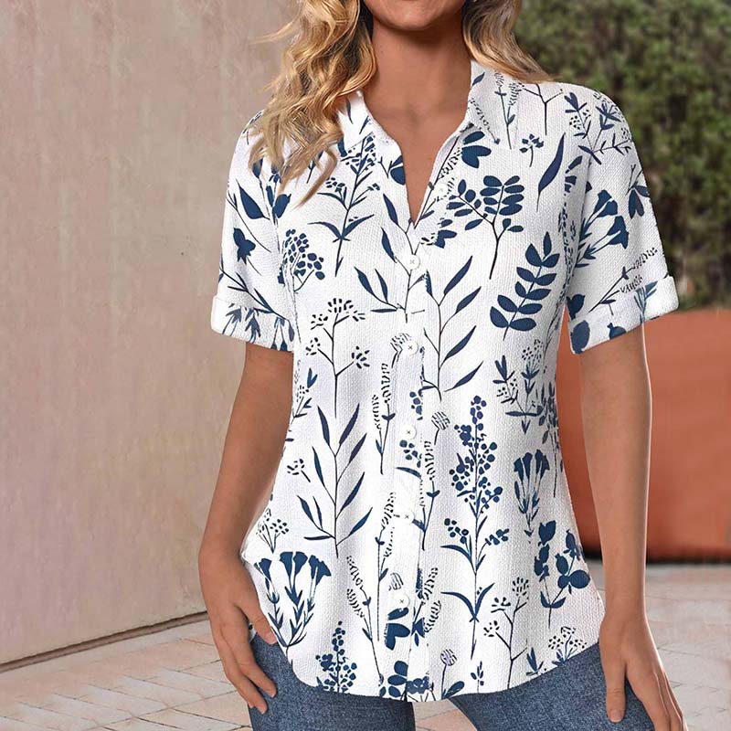 Relaxed fit floral blouse for women