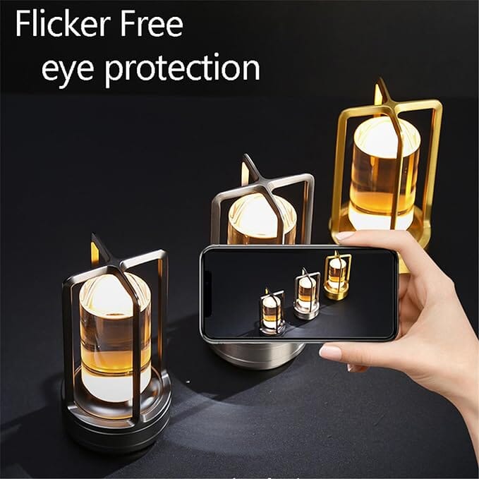 Glass Weighted LED Table Lantern