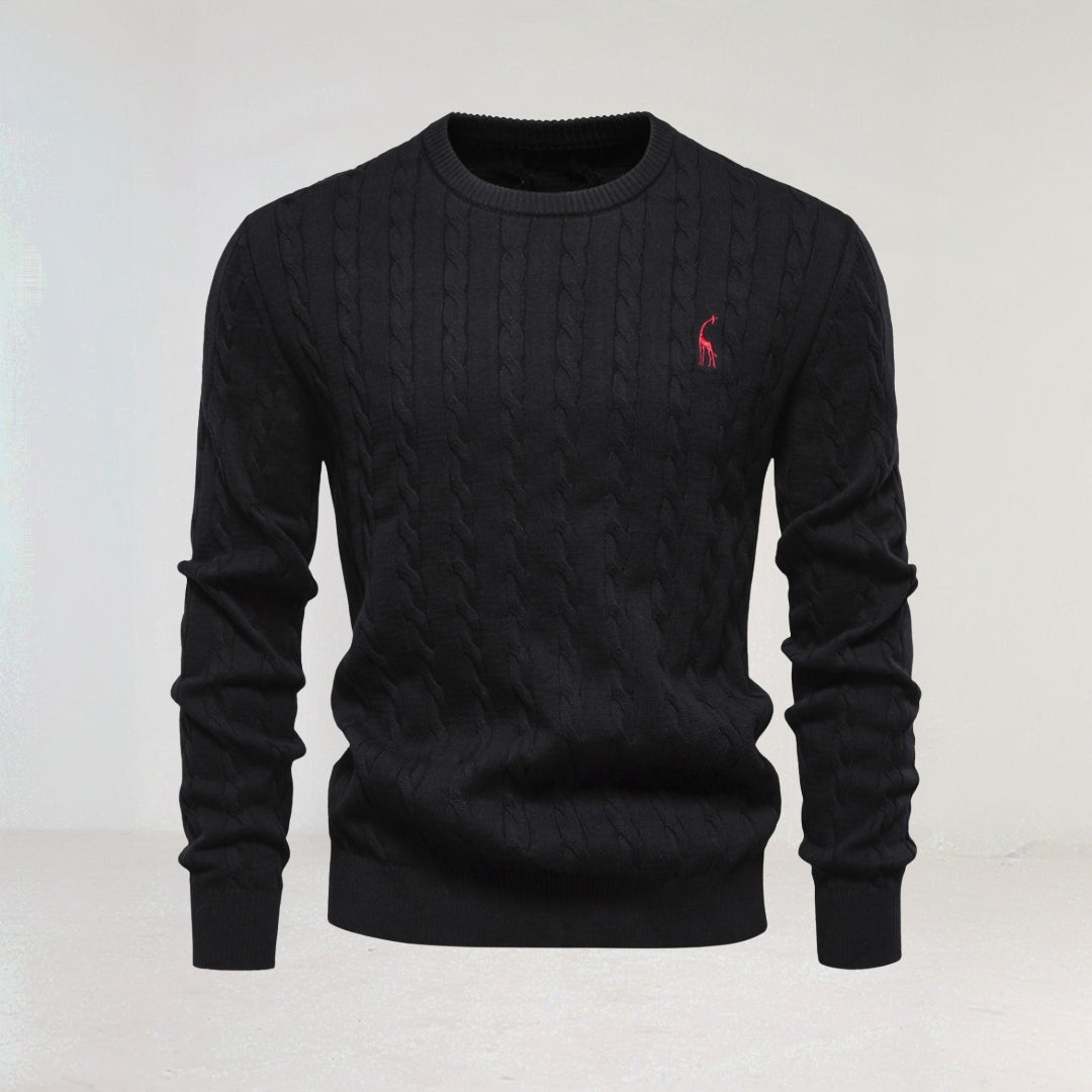 High quality men's cable knitted sweater