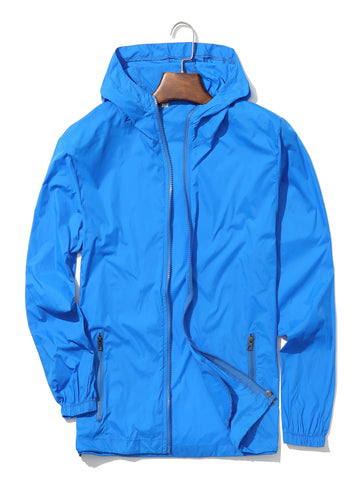 Lightweight hooded sun protection jacket for men