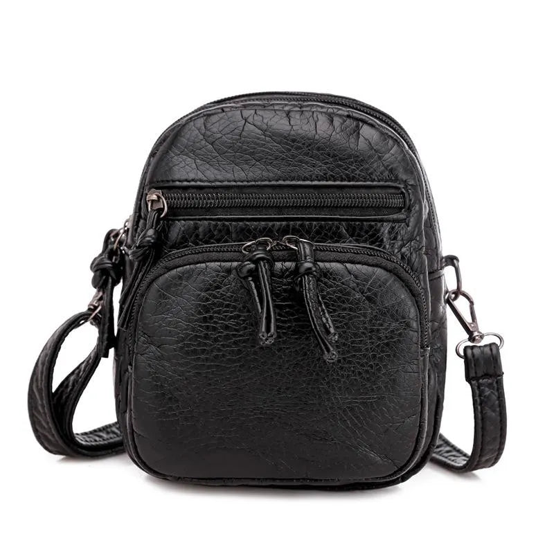 Leather shoulder bag for women