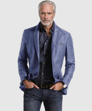 Men’s Blazer – Tailored Fit – Wool Blend – Notched Lapel – Two Button – Formal Style