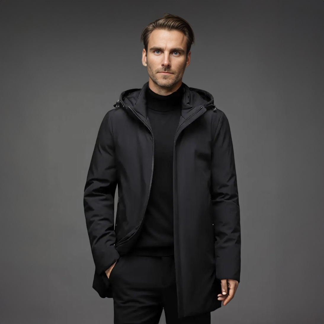 Wesley | Relaxed Fit Mid-Thigh Parka with Integrated Hood