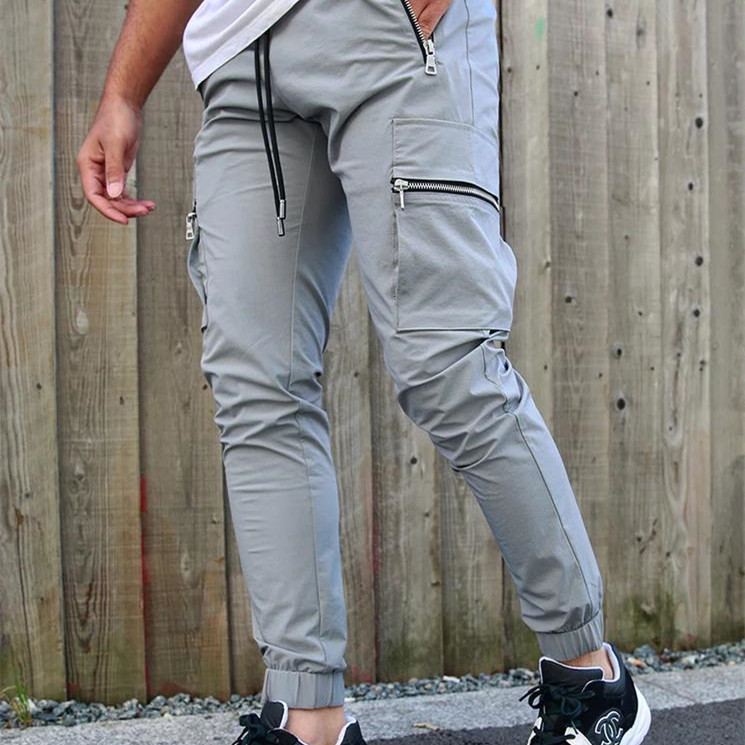 Drawstring cargo pants for men